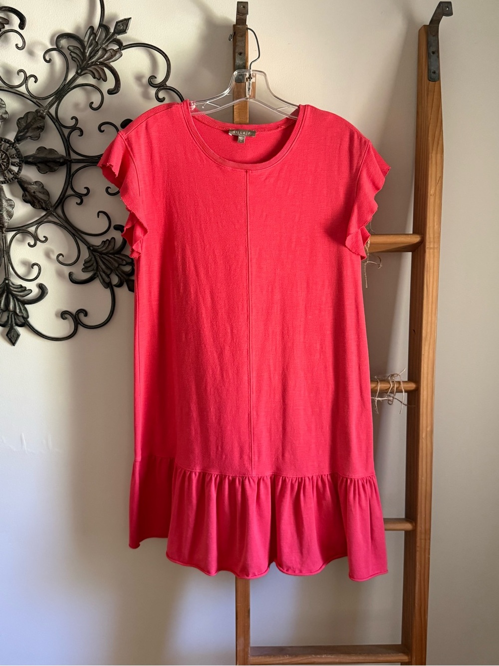 Lilla P Coral Ruffle Sleeve Knit Dress